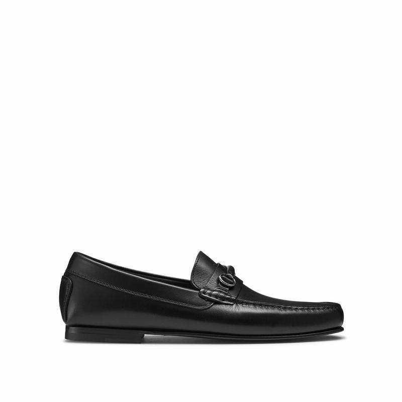 Russell & Bromley Jet Set Mens Slip-On Loafers Black |QFB3042YQ|